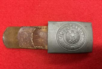 Army NCO/Enlisted Belt Buckle with Leather Tab