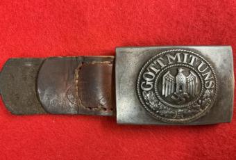 Army NCO/Enlisted Belt Buckle With Leather Tab