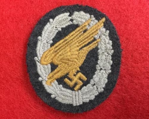 Luftwaffe Cloth Paratrooper Badge