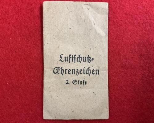 Luftschutz Medal 2nd Class With Ribbon & Envelope
