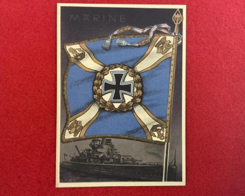 Kriegsmarine Flag Postcard