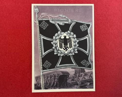 Army Pioneer Flag Postcard
