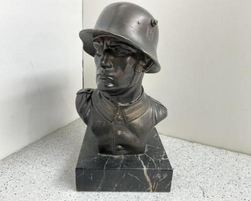 Soldier Bust On Marble